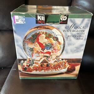 Kirkland Santa's Workshop Musical Water Snow Globe Revolving jolly old st Nic